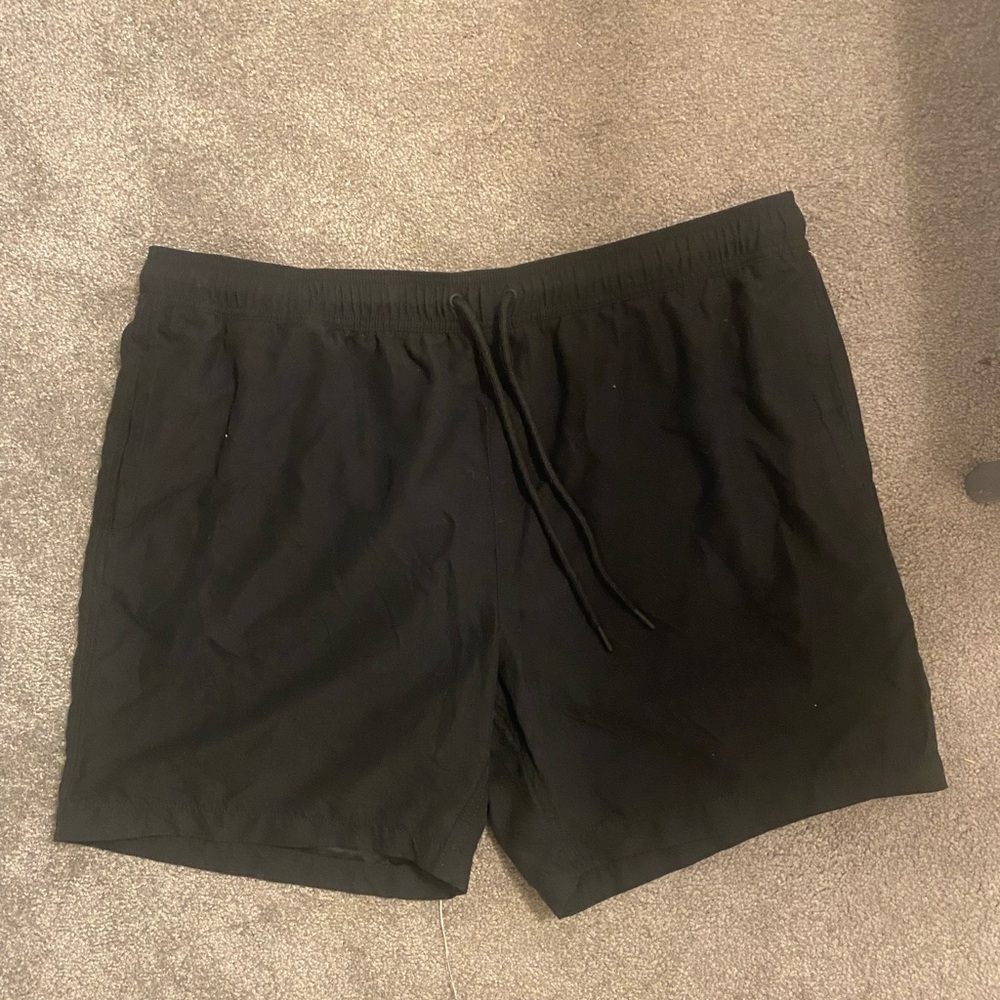 Amazon Essentials Black Mesh-Lined Swim Shorts